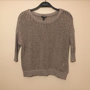 Express Gold Sparkle Mesh Top